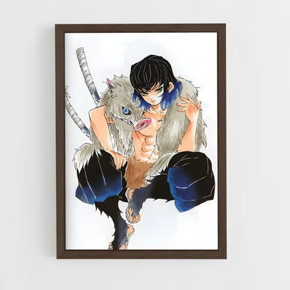 ap-inosuke hashibira-7 cadre Bois foncé