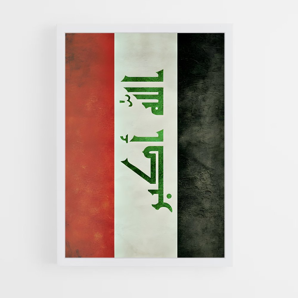ap-iraq flag-5 cadre Blanc