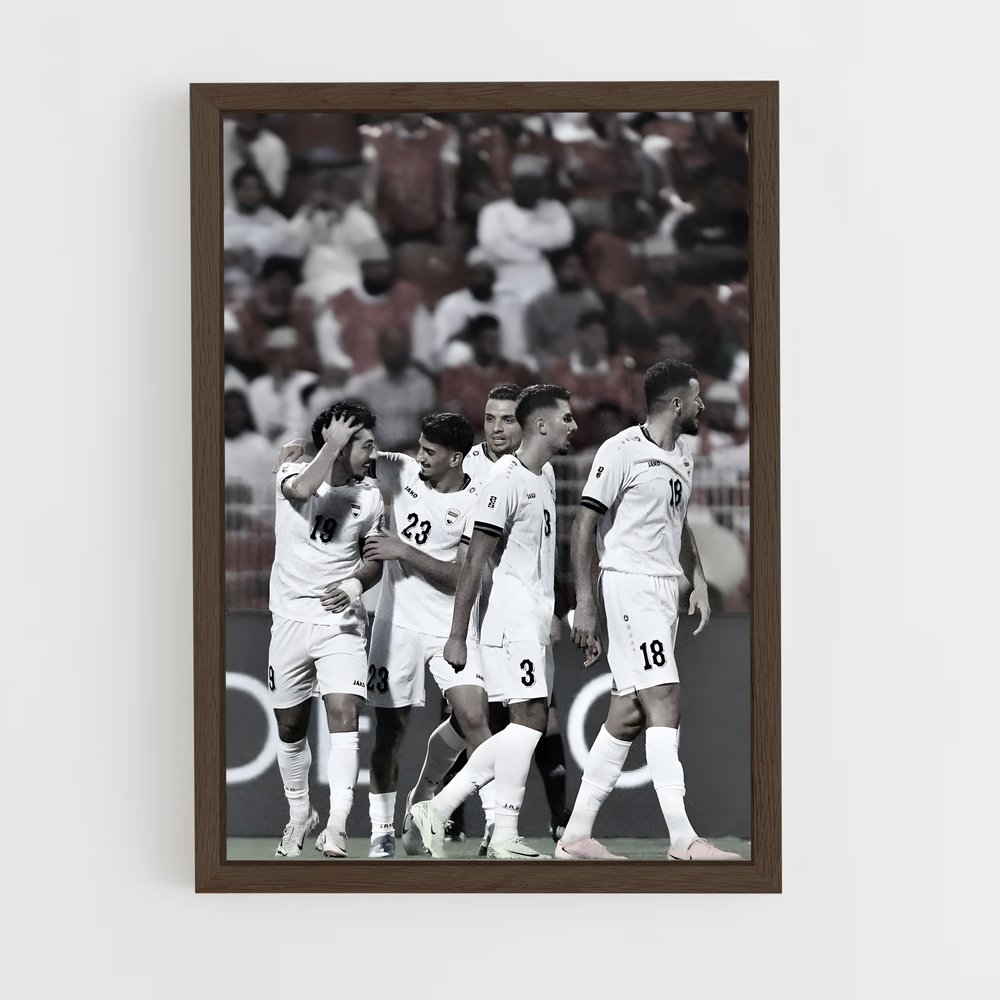 ap-iraq national football team-1 cadre Bois foncé
