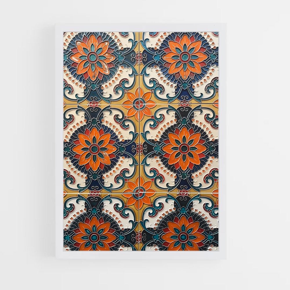 ap-islamic tiles-4 cadre Blanc