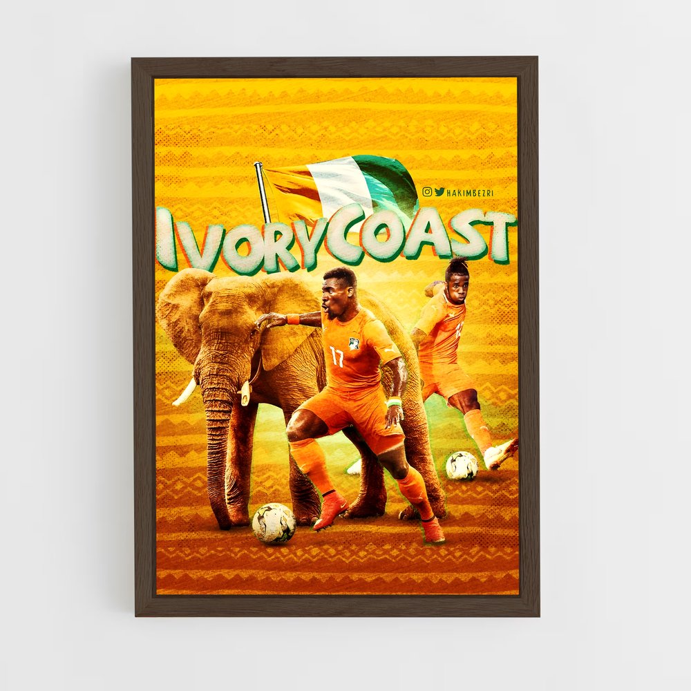ap-ivory coast national football team-1 cadre Bois foncé
