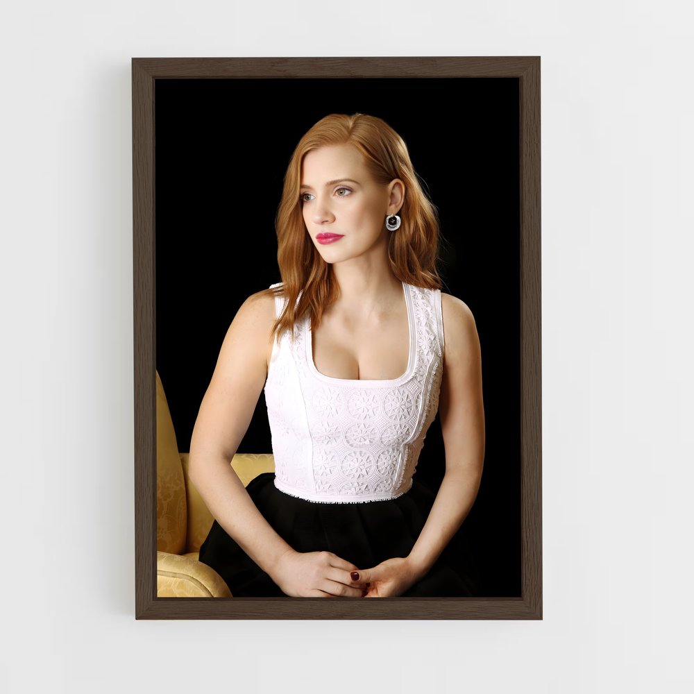 ap-jessica chastain-7 cadre Bois foncé