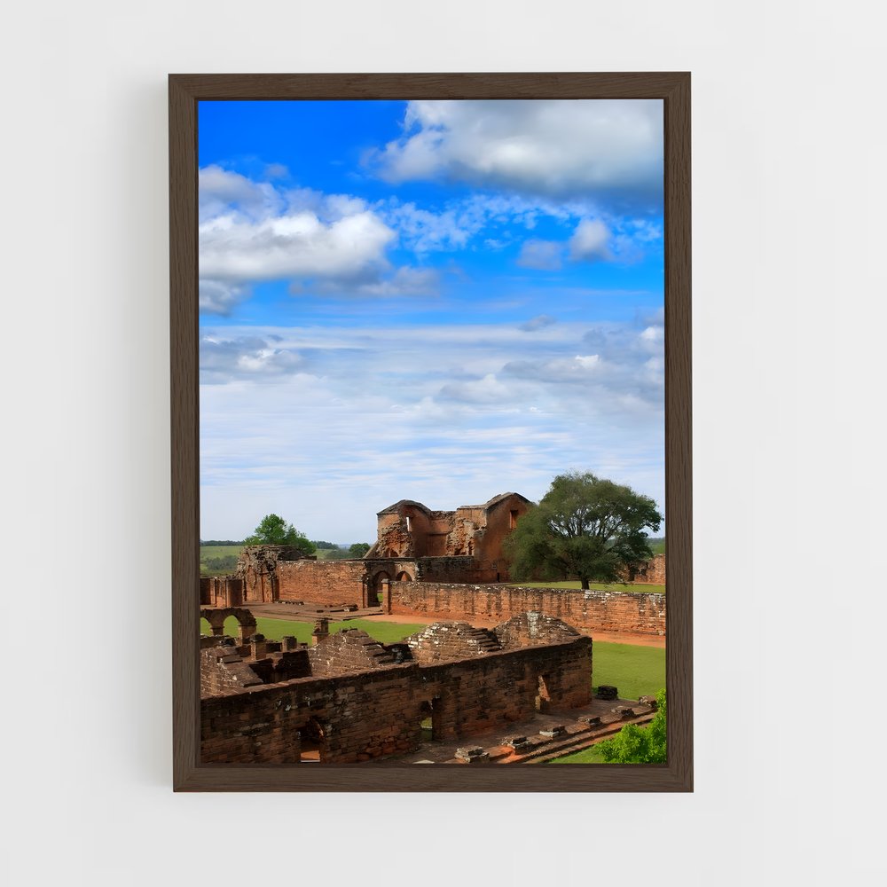 ap-jesuit missions of la santisima trinidad-1 cadre Bois foncé