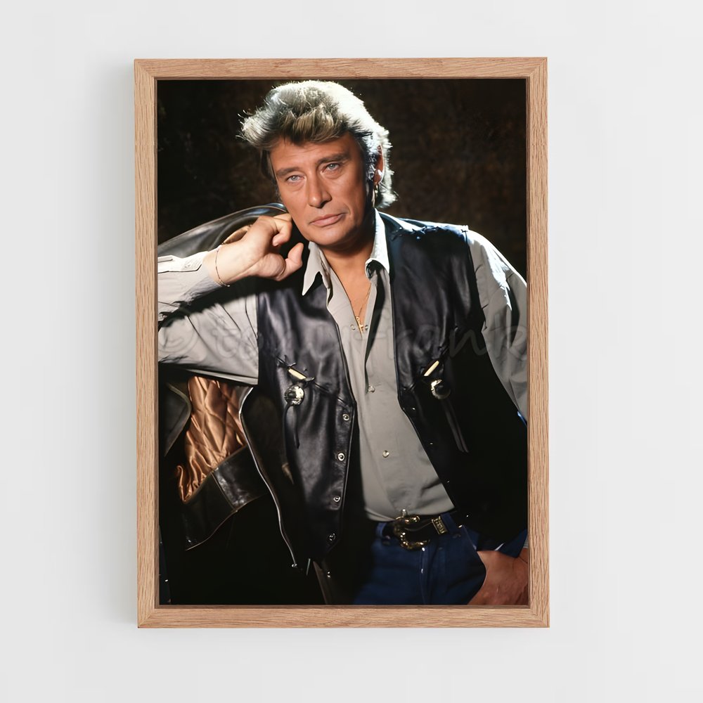 ap-johnny hallyday-10 cadre Bois clair