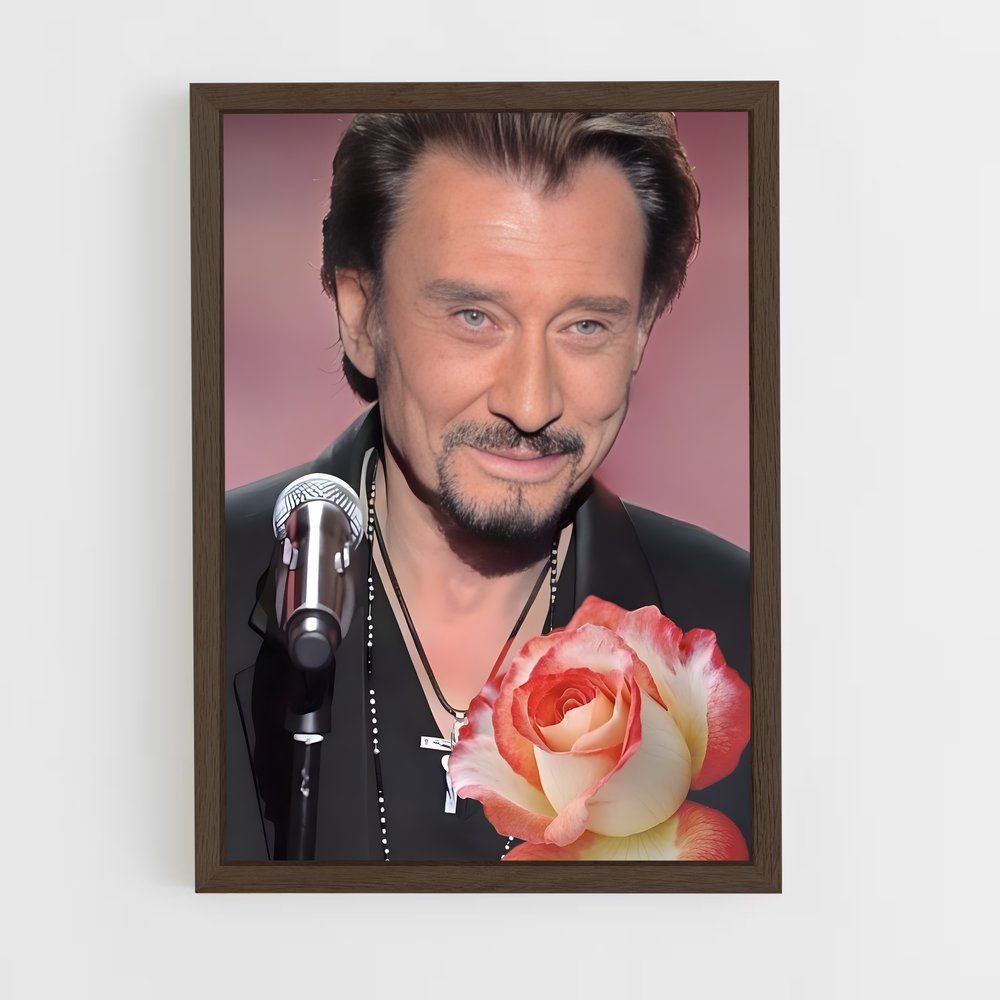ap-johnny hallyday-11 cadre Bois foncé