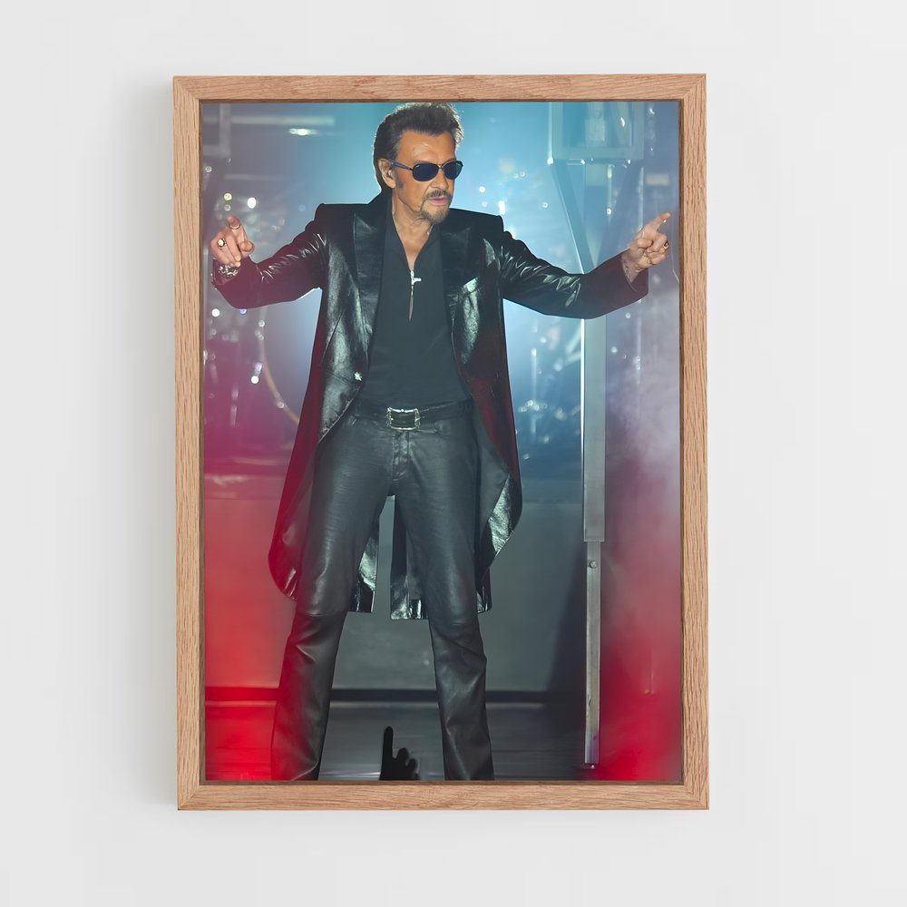 ap-johnny hallyday-15 cadre Bois clair