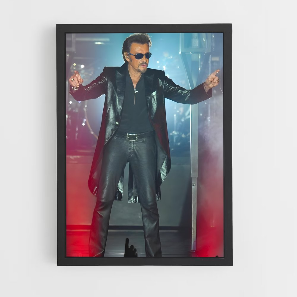 ap-johnny hallyday-15 cadre Noir