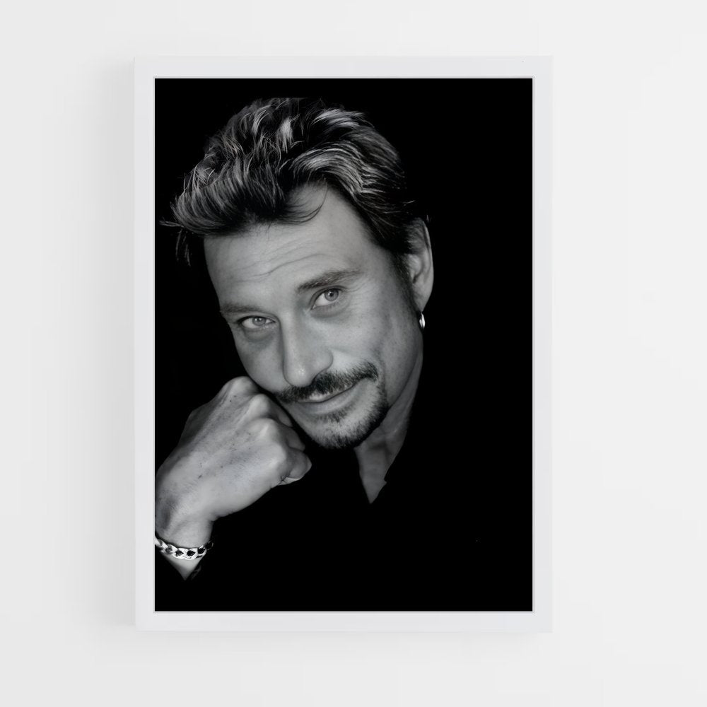 ap-johnny hallyday-2 cadre Blanc