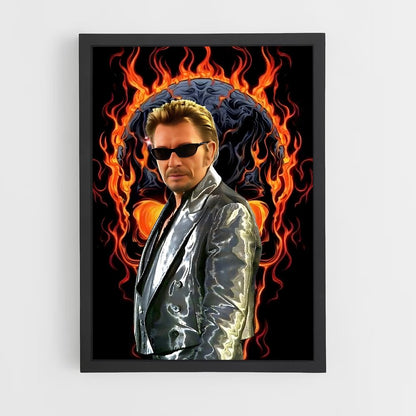 ap-johnny hallyday-5 cadre Noir