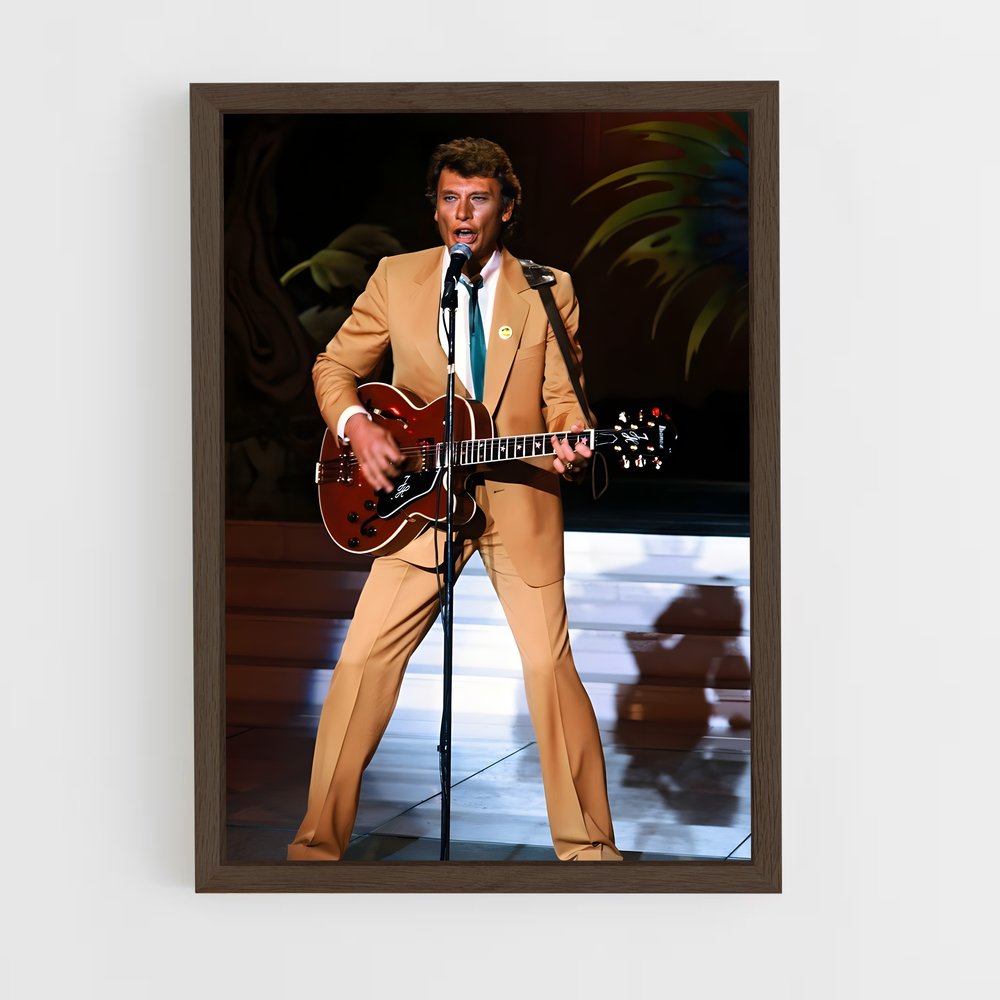 ap-johnny hallyday-7 cadre Bois foncé