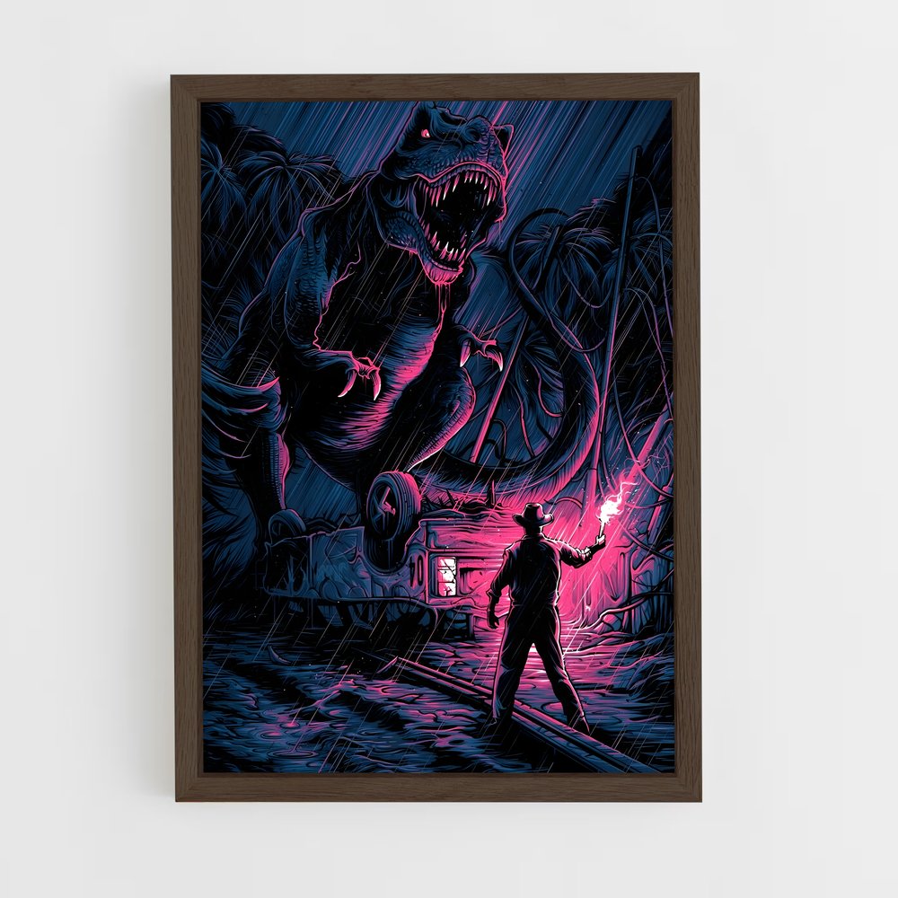 ap-jurassic park-4 cadre Bois foncé