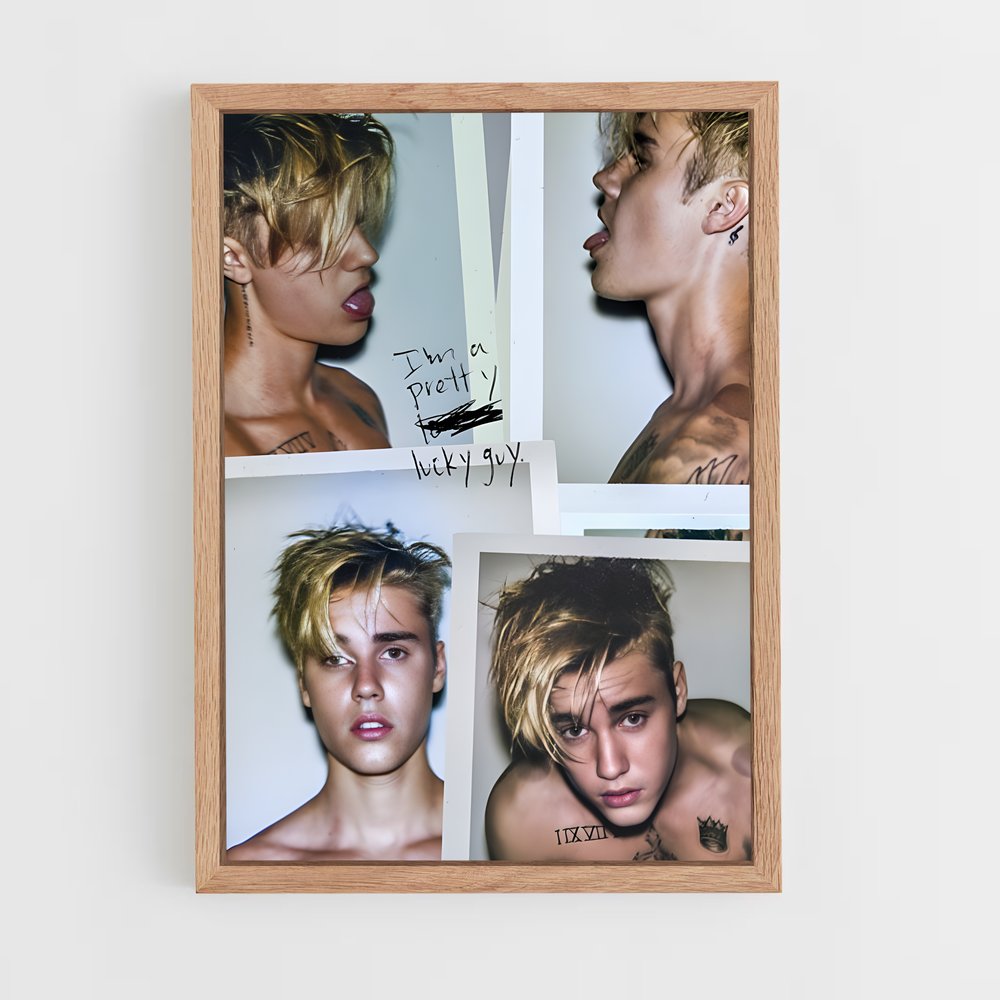 ap-justin bieber-4 cadre Bois clair