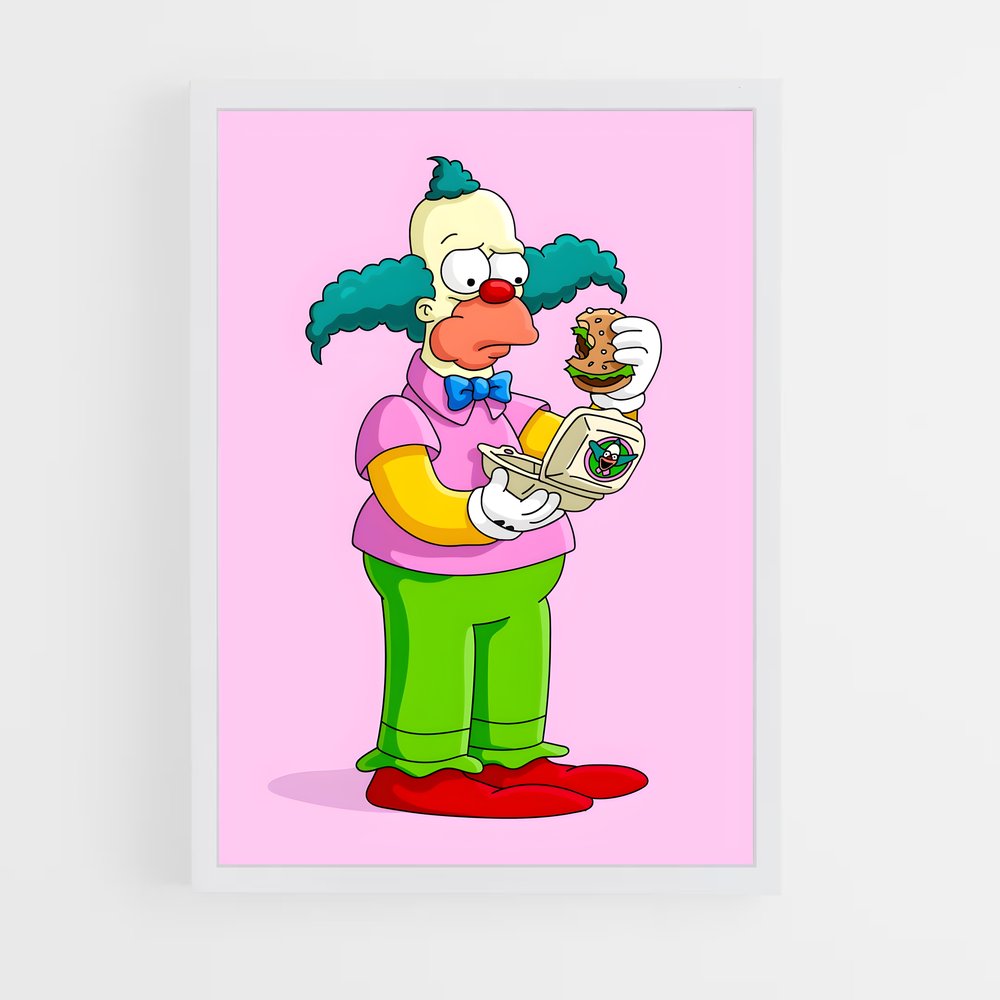 ap-krusty the clown-3 cadre Blanc