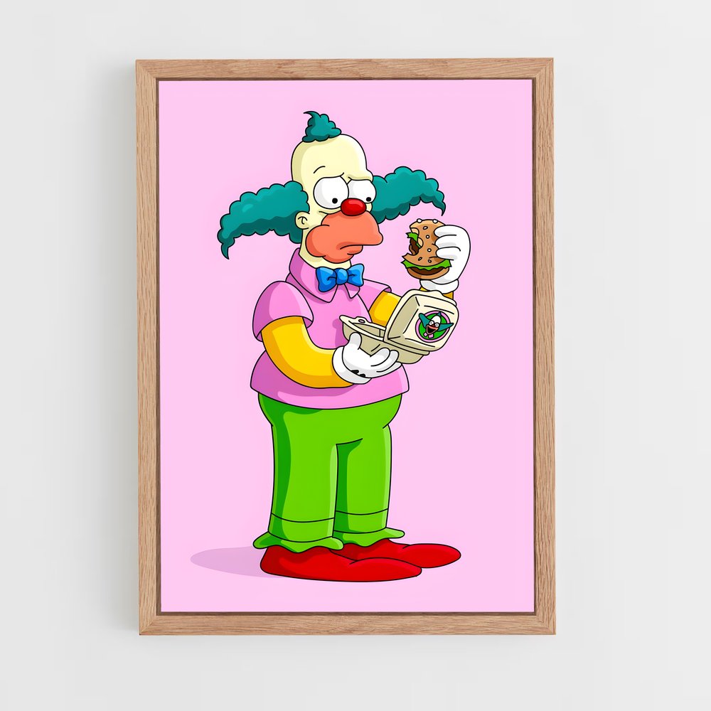 ap-krusty the clown-3 cadre Bois clair