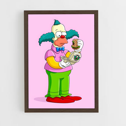 ap-krusty the clown-3 cadre Bois foncé