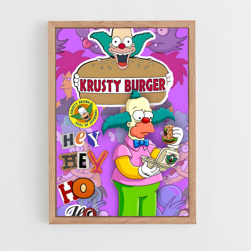 ap-krusty the clown-4 cadre Bois clair