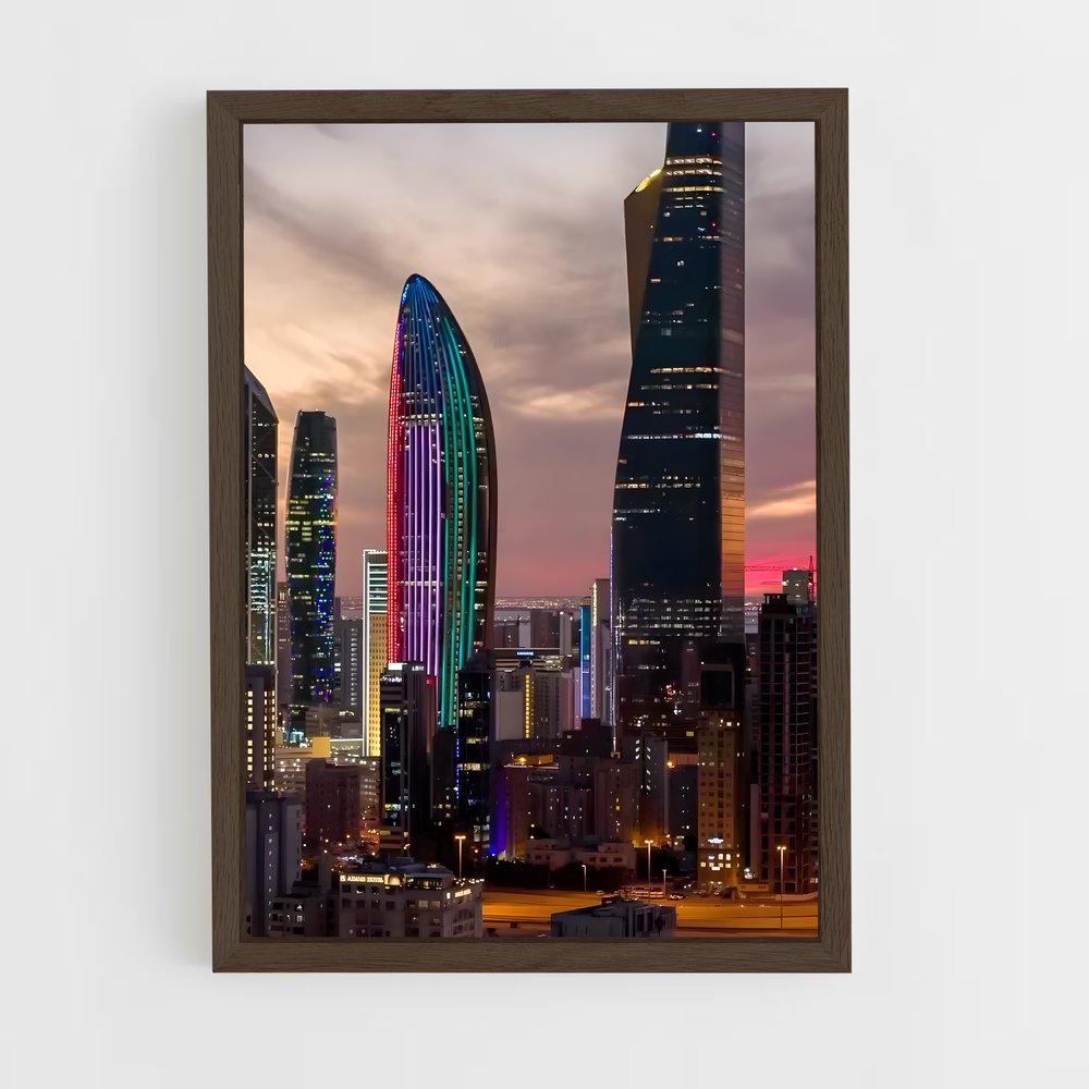 ap-kuwait towers-1 cadre Bois foncé