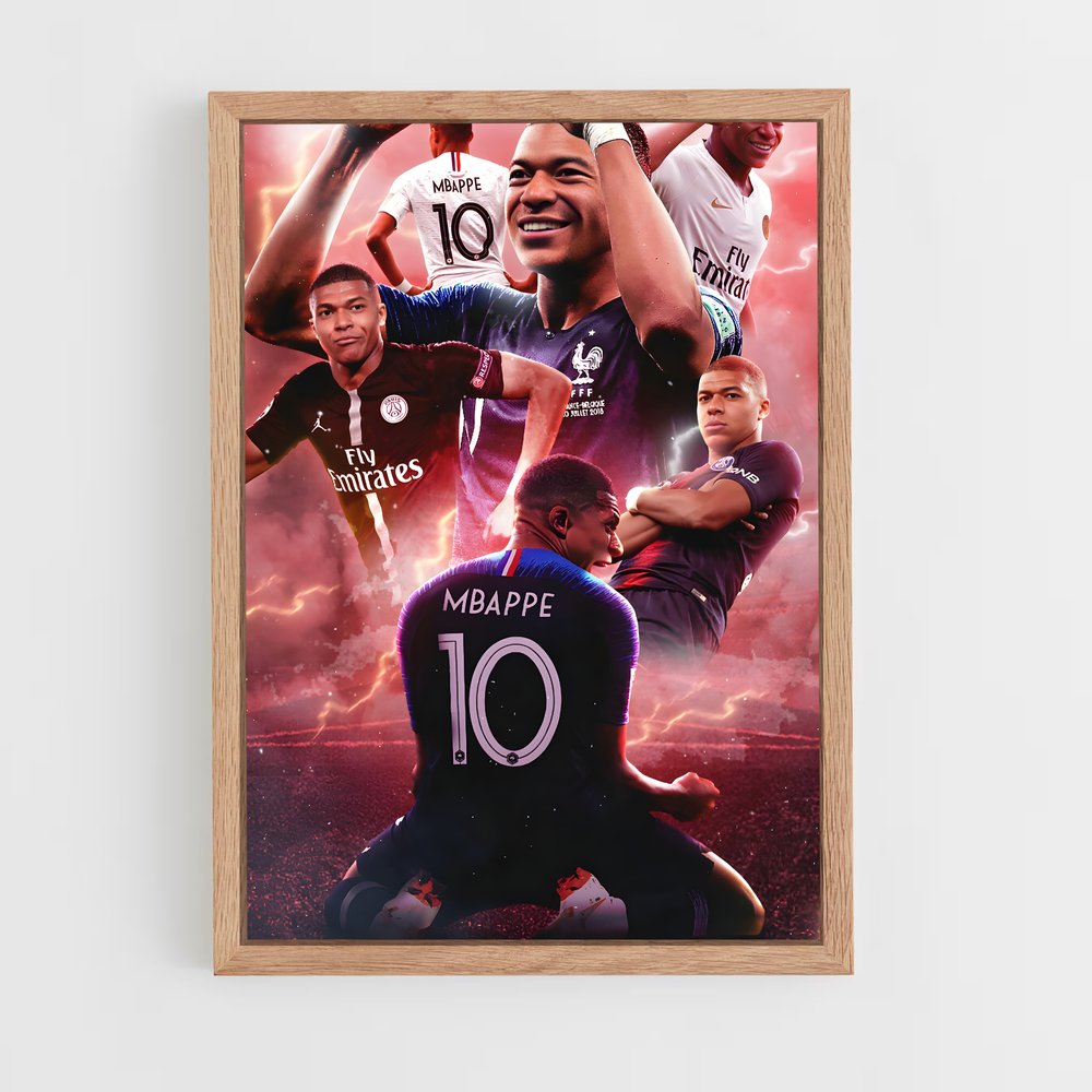 ap-kylian mbappe-9 cadre Bois clair