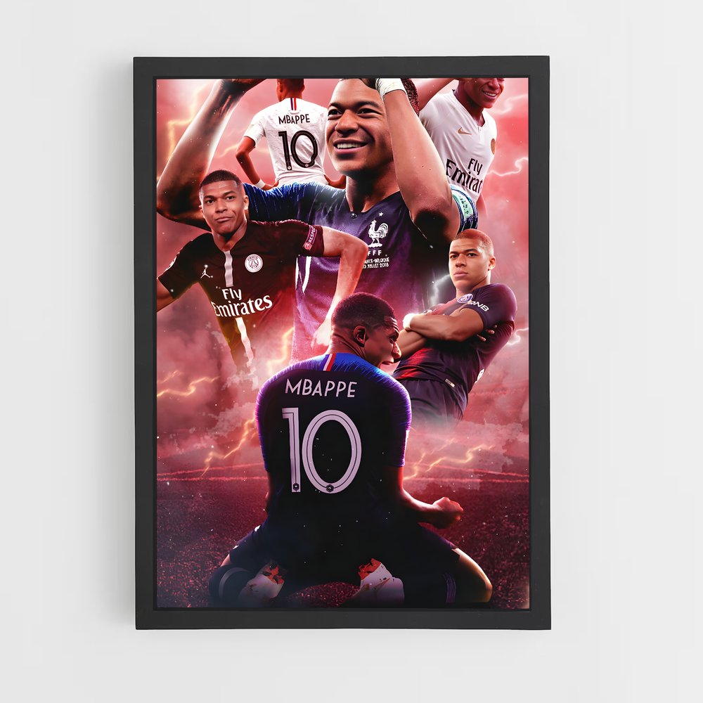 ap-kylian mbappe-9 cadre Noir