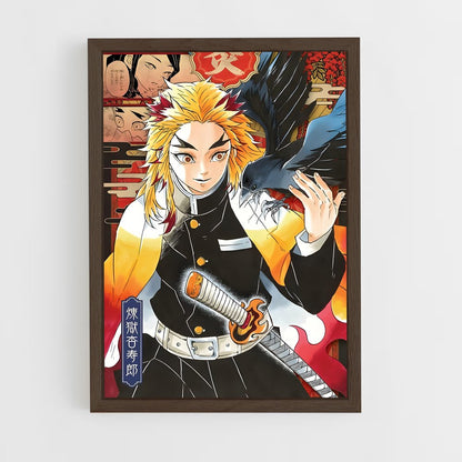 ap-kyojuro rengoku-13 cadre Bois foncé