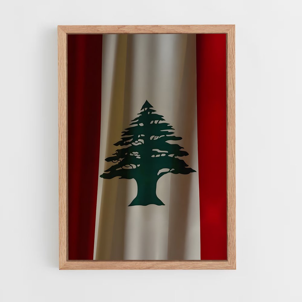 ap-lebanon flag-4 cadre Bois clair