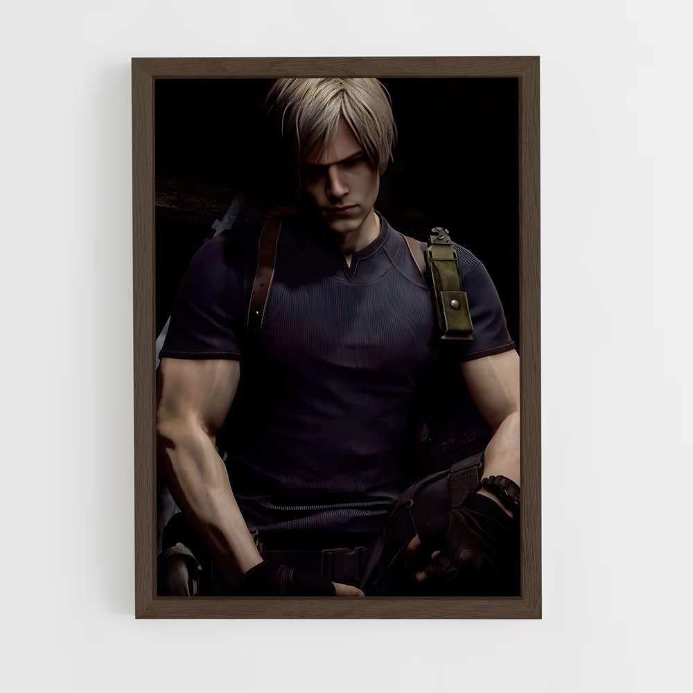 ap-leon kennedy-1 cadre Bois foncé
