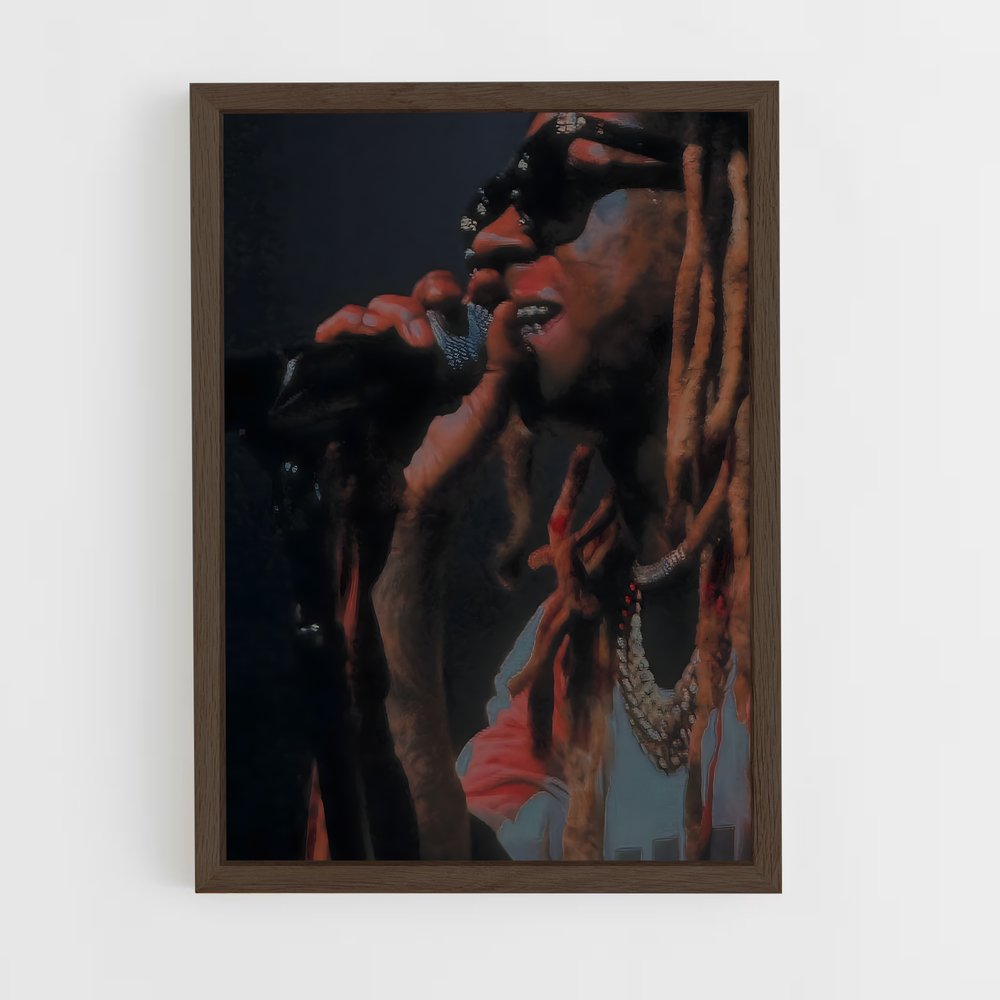 ap-lil wayne-6 cadre Bois foncé