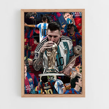 ap-lionel messi-3 cadre Bois clair