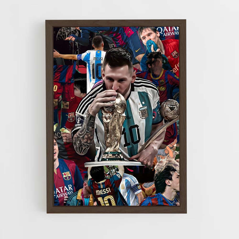 ap-lionel messi-3 cadre Bois foncé