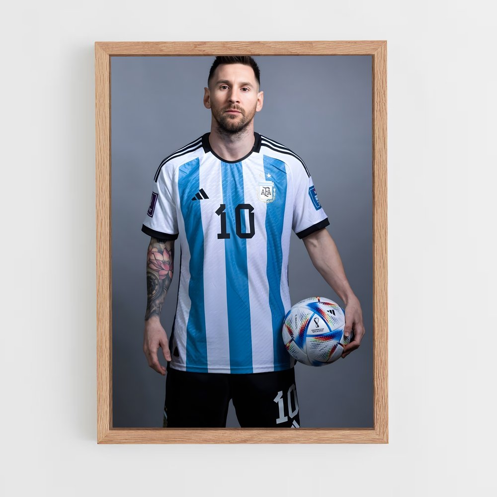 ap-lionel messi-8 cadre Bois clair