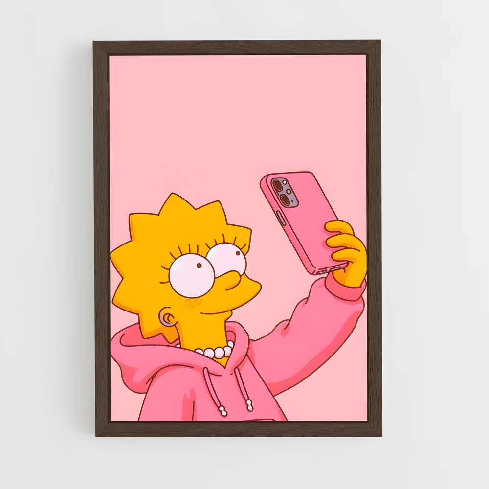 ap-lisa simpson-4 cadre Bois foncé