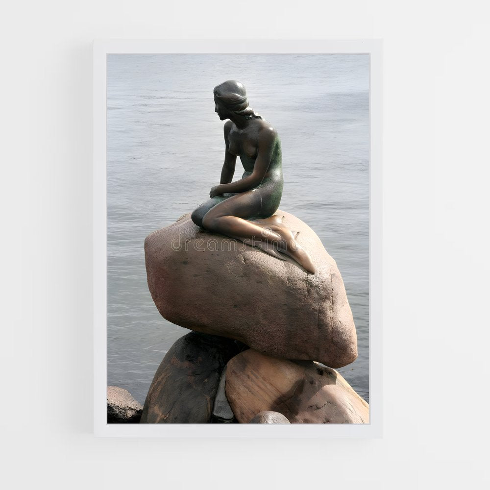ap-little mermaid statue-1 cadre Blanc