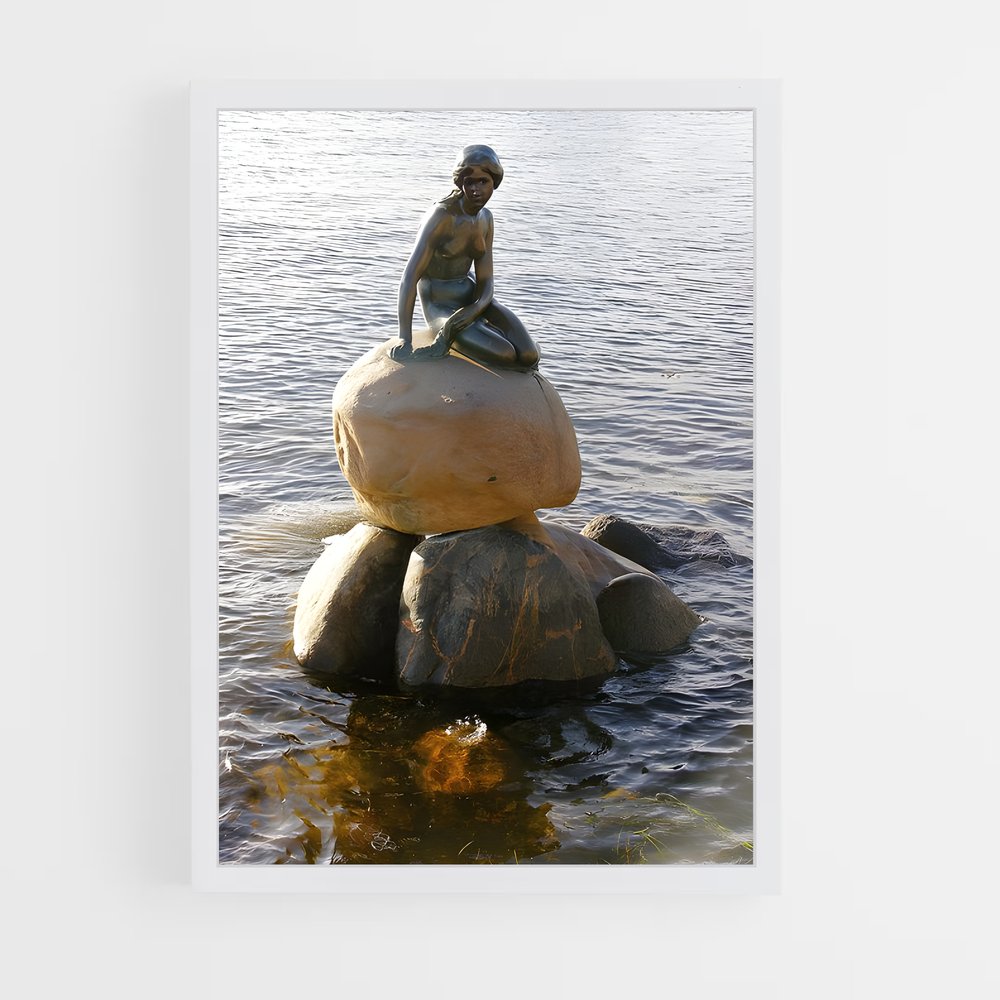 ap-little mermaid statue-5 cadre Blanc