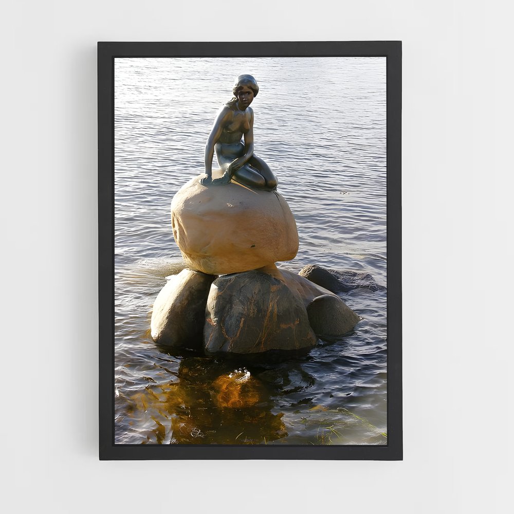 ap-little mermaid statue-5 cadre Noir