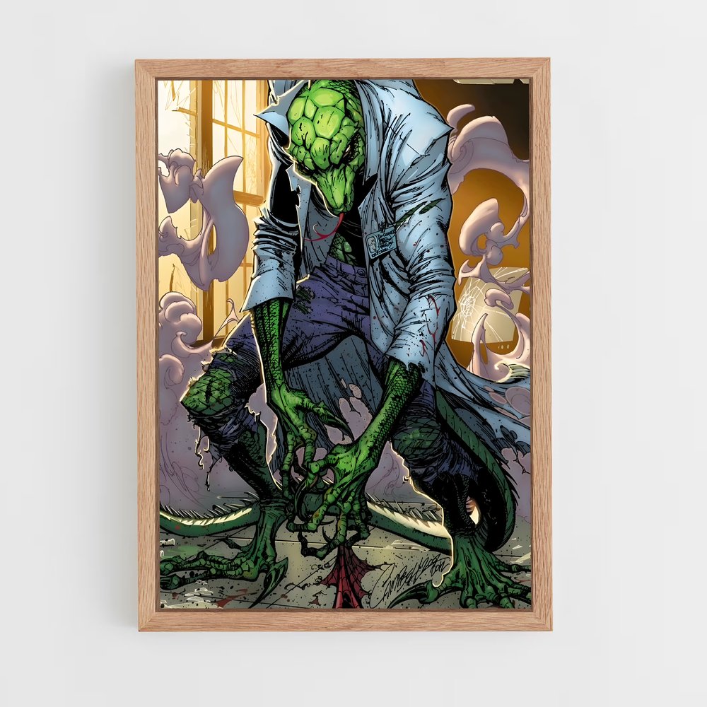 ap-lizard spider-man-1 cadre Bois clair