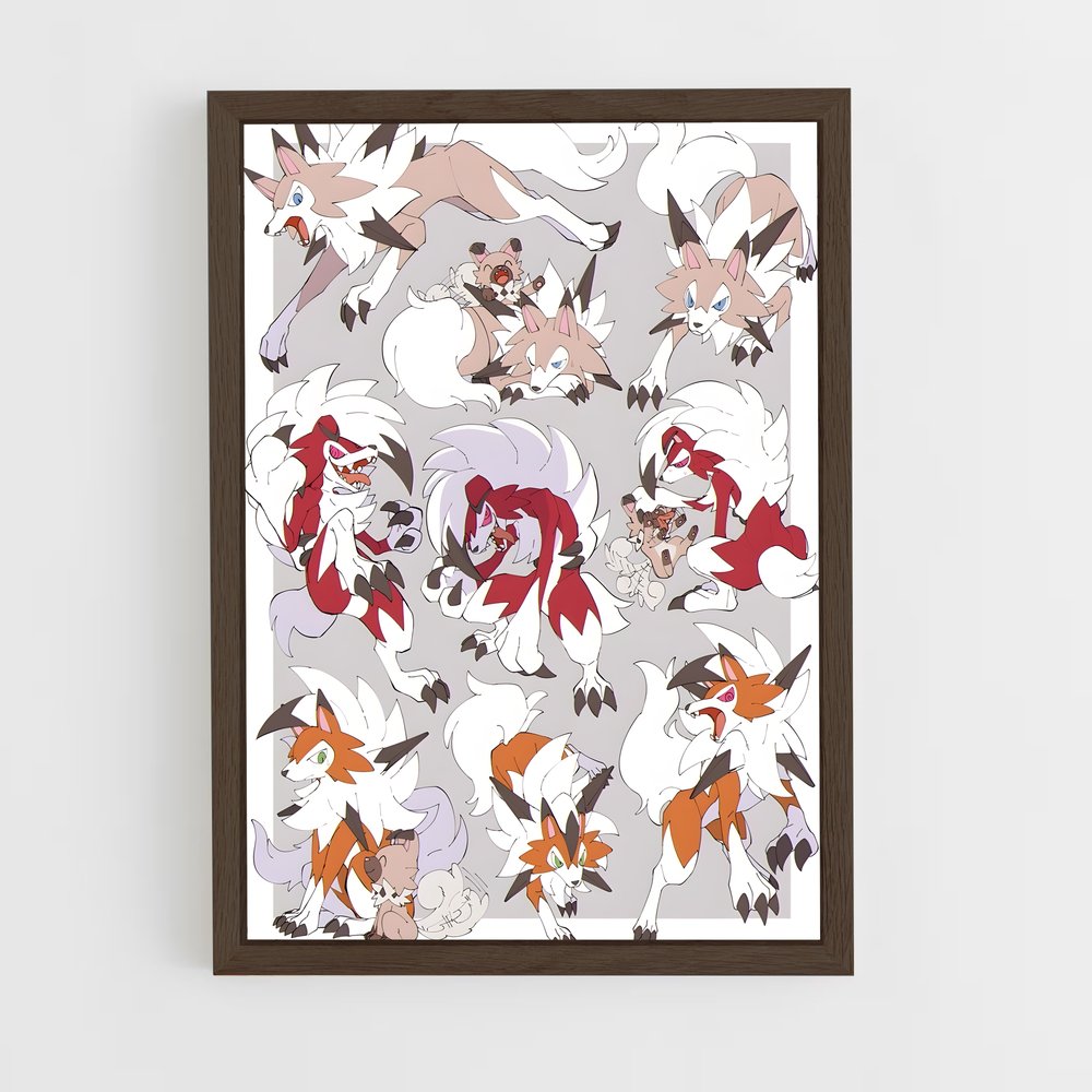 ap-lycanroc-3 cadre Bois foncé