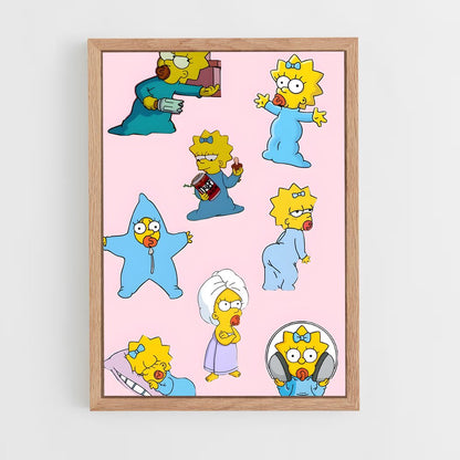 ap-maggie simpson-2 cadre Bois clair