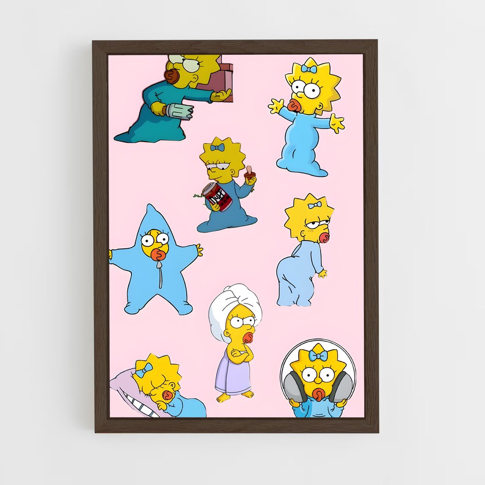 ap-maggie simpson-2 cadre Bois foncé