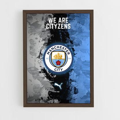 ap-manchester city fc-1 cadre Bois foncé