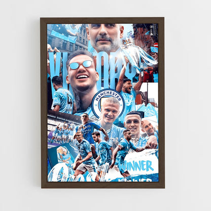 ap-manchester city fc-4 cadre Bois foncé