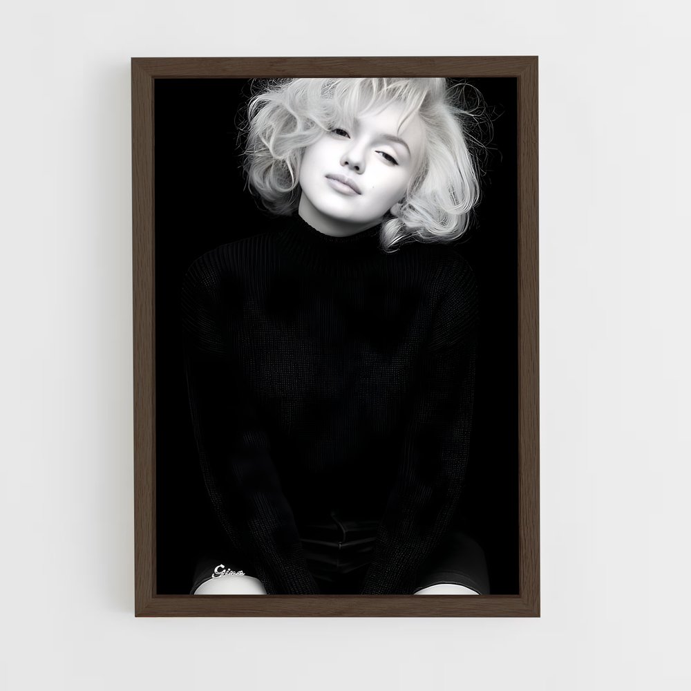 ap-marilyn monroe-2 cadre Bois foncé