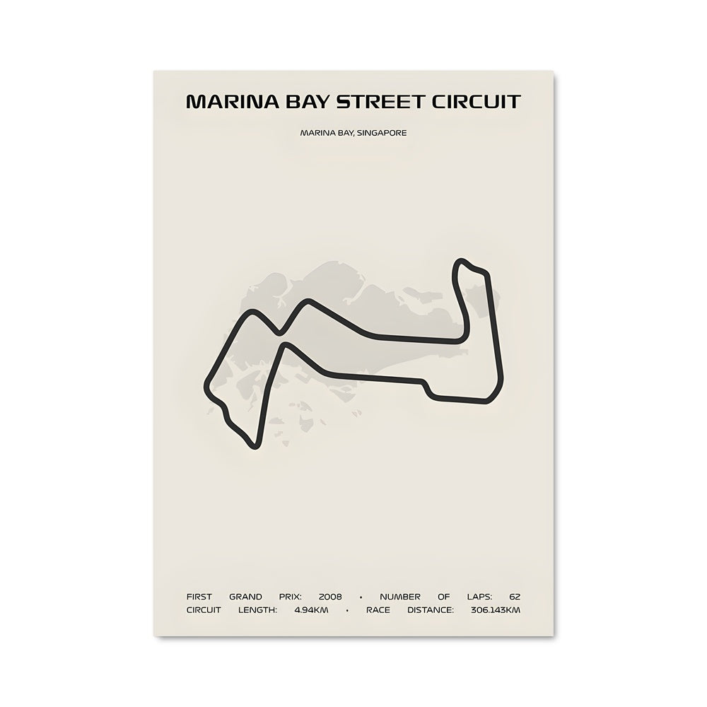Poster Circuit Minimaliste Singapore