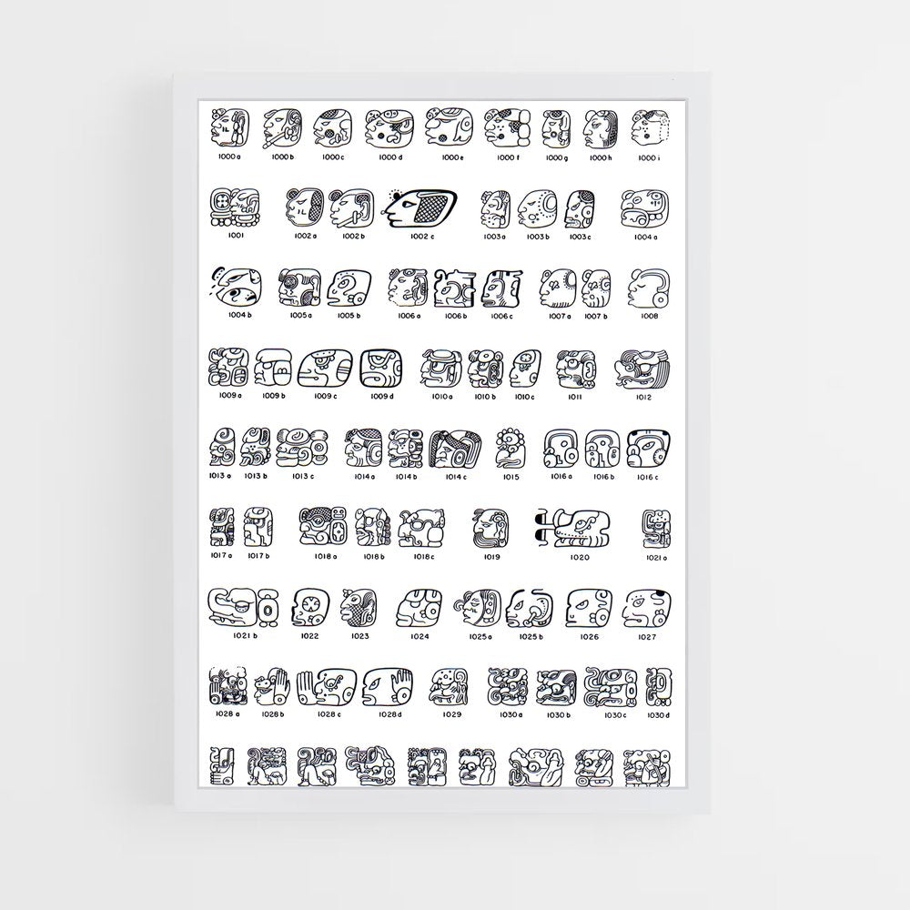 ap-maya glyphs-1 cadre Blanc