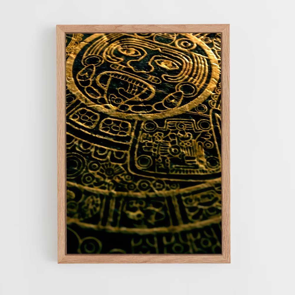 ap-mayan calendar-1 cadre Bois clair