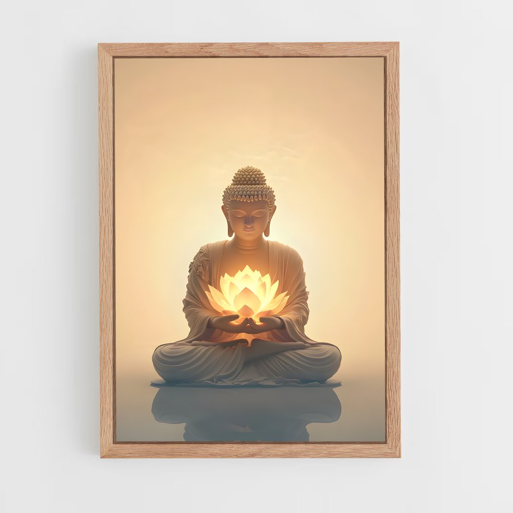 ap-meditation buddha-10 cadre Bois clair