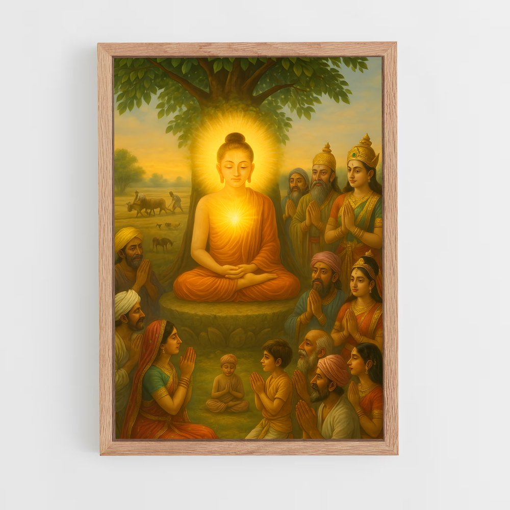 ap-meditation buddha-4 cadre Bois clair