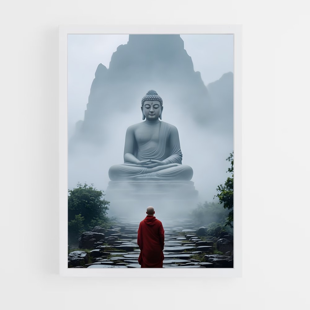 ap-meditation buddha-5 cadre Blanc