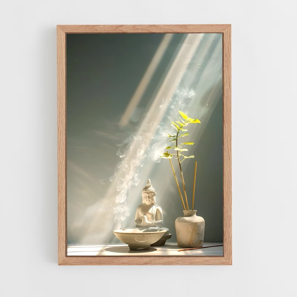 ap-meditation buddha-6 cadre Bois clair