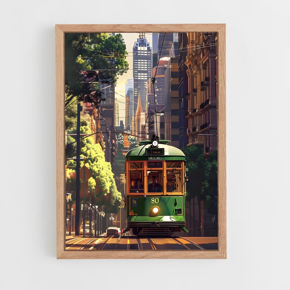 ap-melbourne tram-3 cadre Bois clair