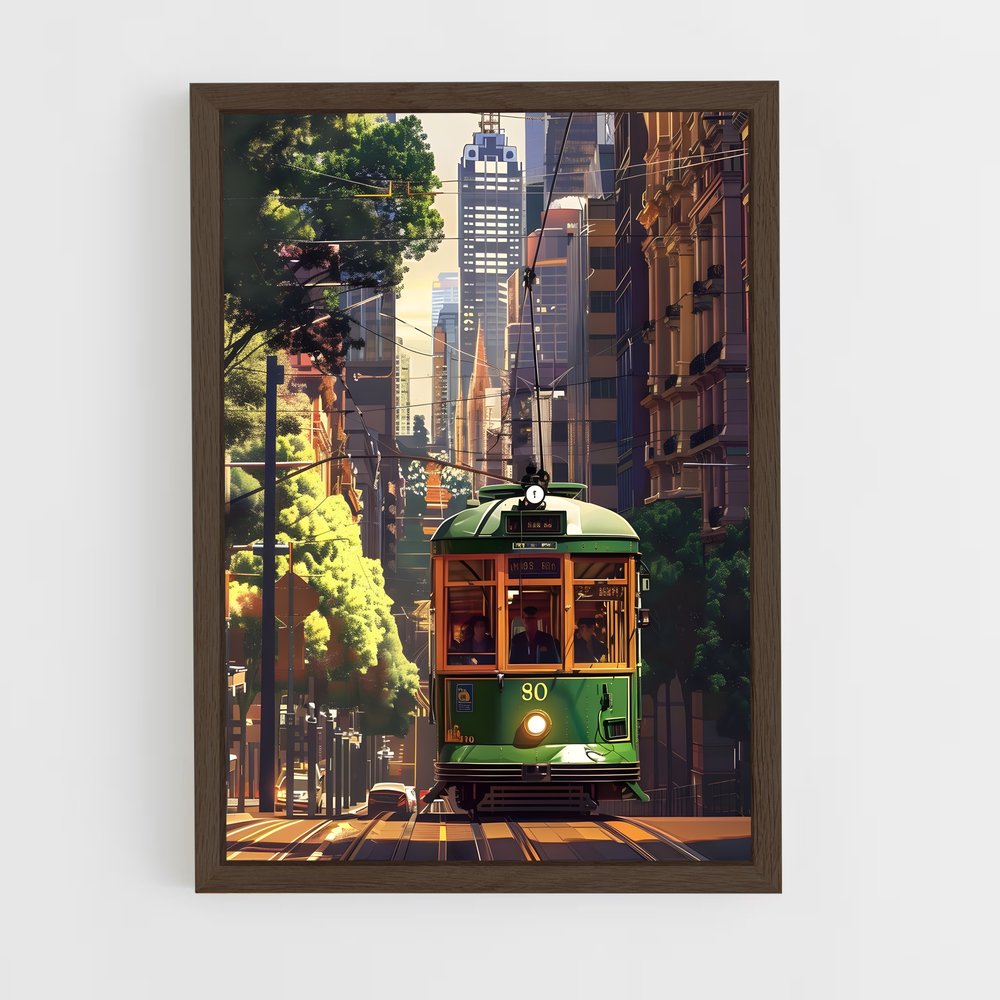 ap-melbourne tram-3 cadre Bois foncé